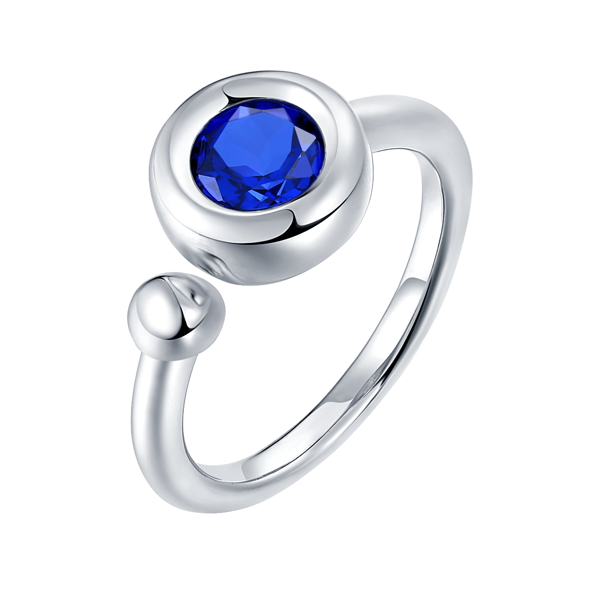 Round Moissanite Open Bezel Ring – 1ct DEW 925 Silver - Image 3