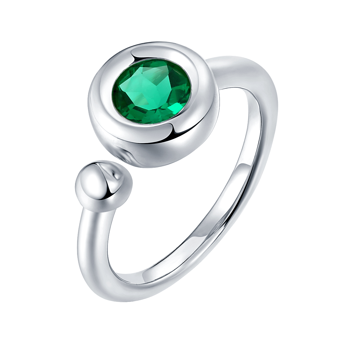 Round Moissanite Open Bezel Ring – 1ct DEW 925 Silver - Image 4