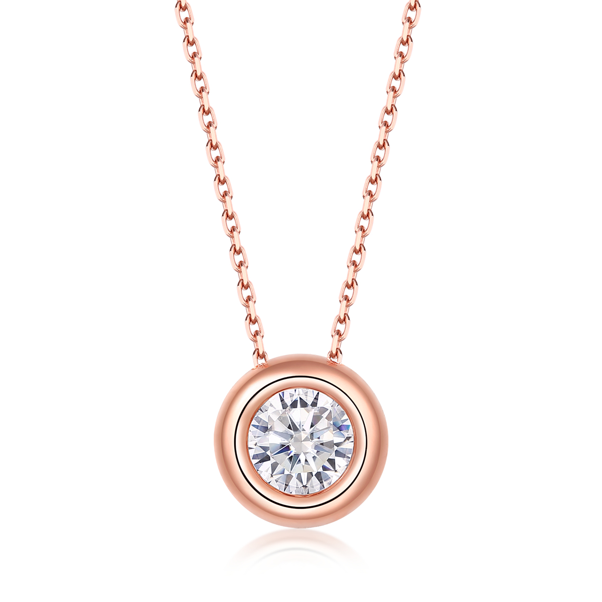 Bezel Moissanite Jewelry Set – Rose Gold