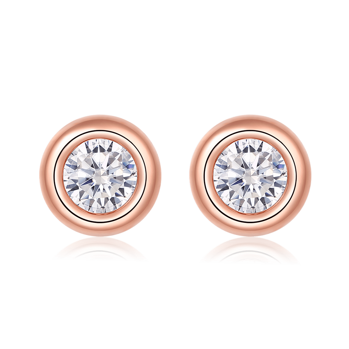 Bezel Moissanite Jewelry Set – Rose Gold - Image 2
