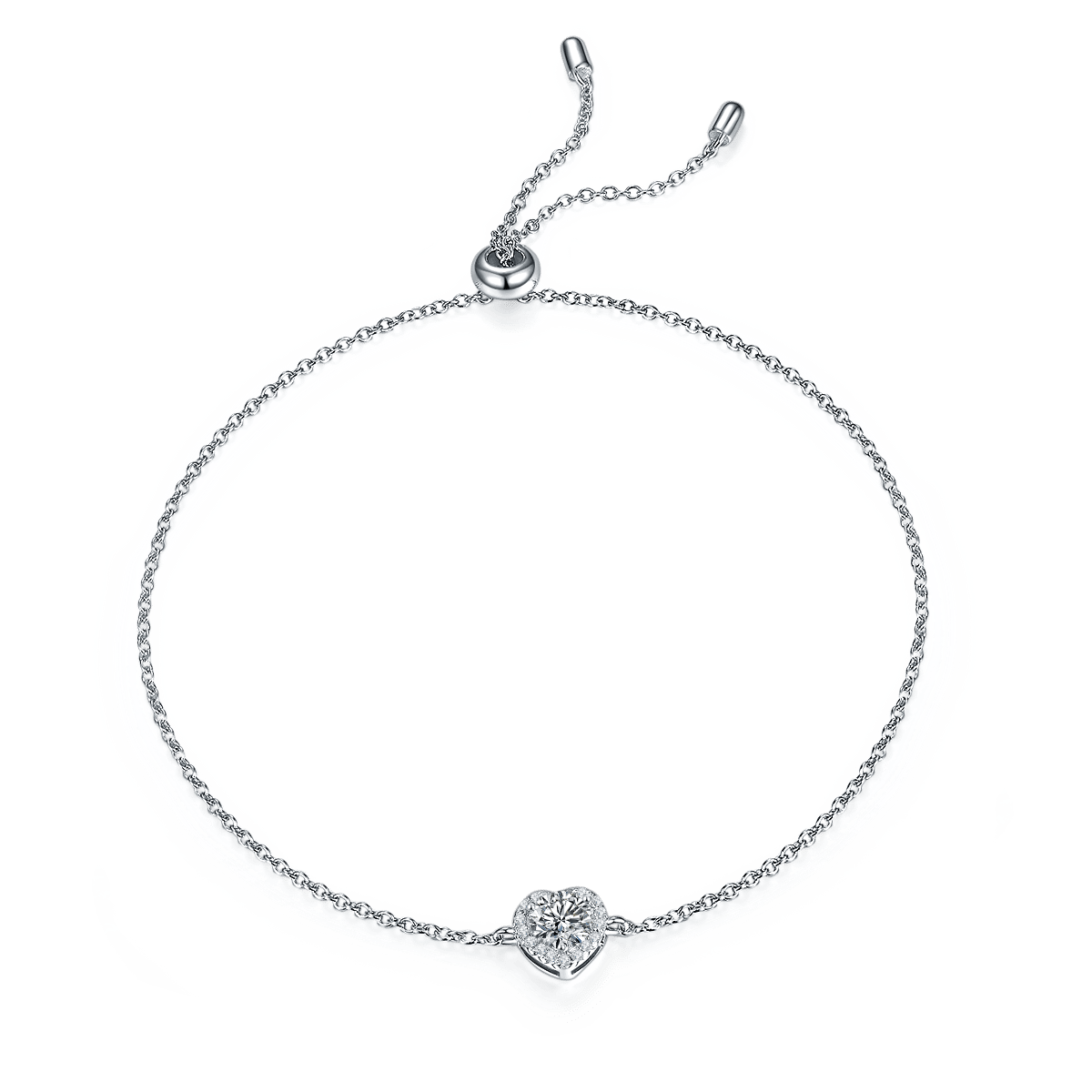 Heart Halo Moissanite Necklace & Earrings Set - Image 4