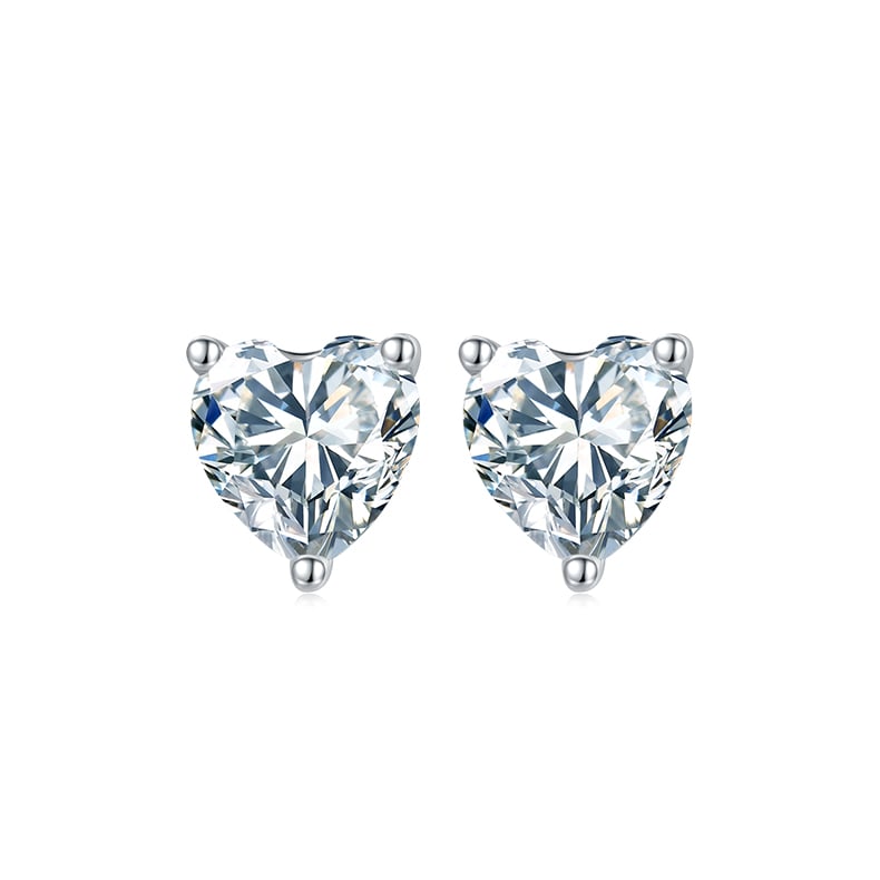Heart Moissanite Necklace & Earrings Set – 1ct DEW Pendant + Matching Studs - Image 3
