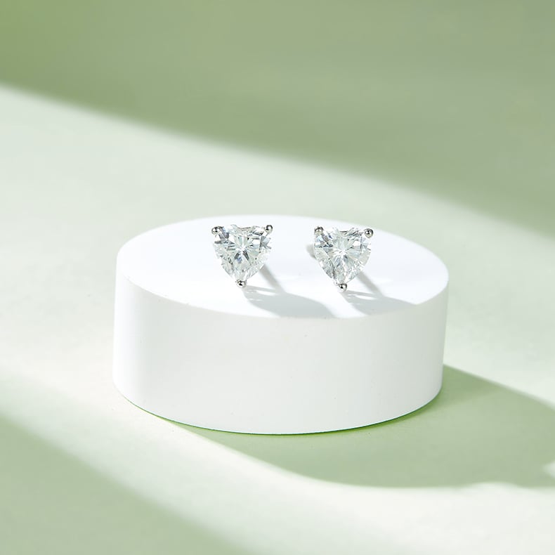 Heart Moissanite Necklace & Earrings Set – 1ct DEW Pendant + Matching Studs - Image 7