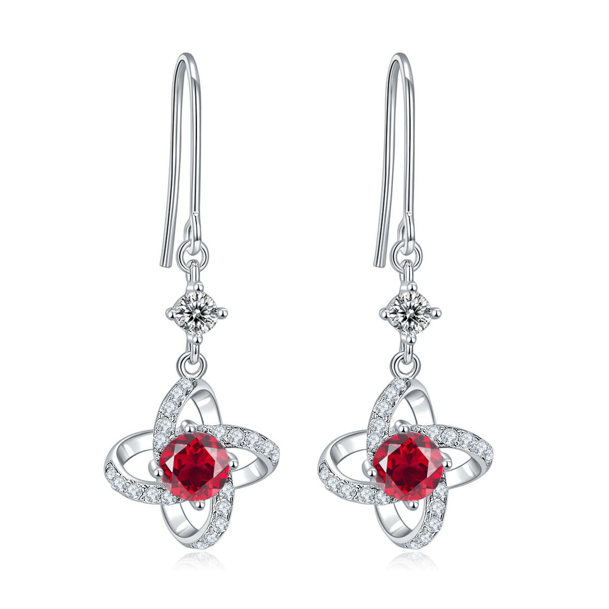 Moissanite Pinwheel Spiral Pendant Necklace - Image 6