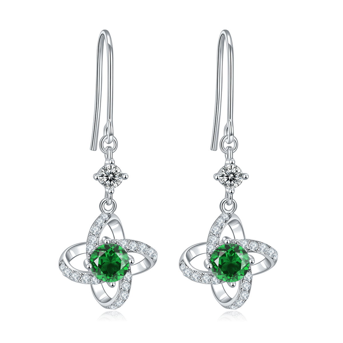 Moissanite Pinwheel Spiral Pendant Necklace - Image 8