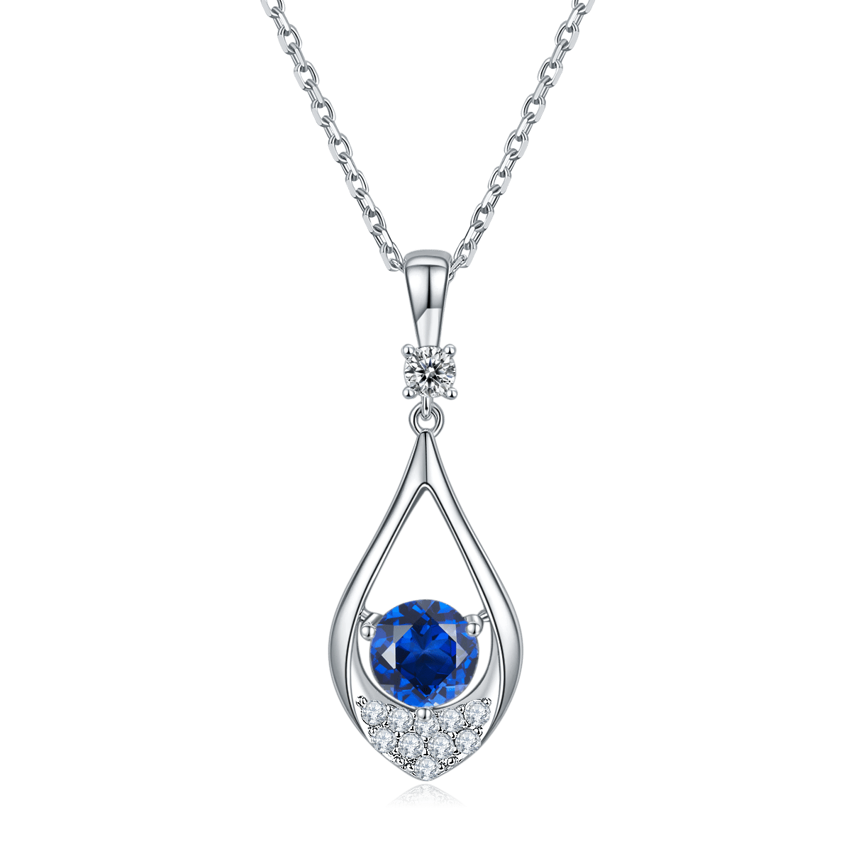 Moissanite Teardrop Dancing-Stone Pendant Necklace - Image 3