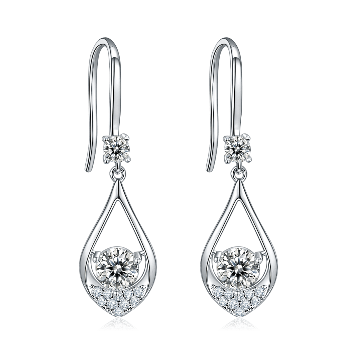 Moissanite Teardrop Dancing-Stone Pendant Necklace - Image 5