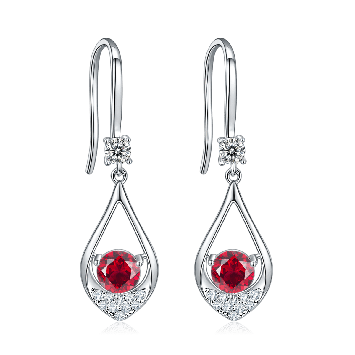 Moissanite Teardrop Dancing-Stone Pendant Necklace - Image 6