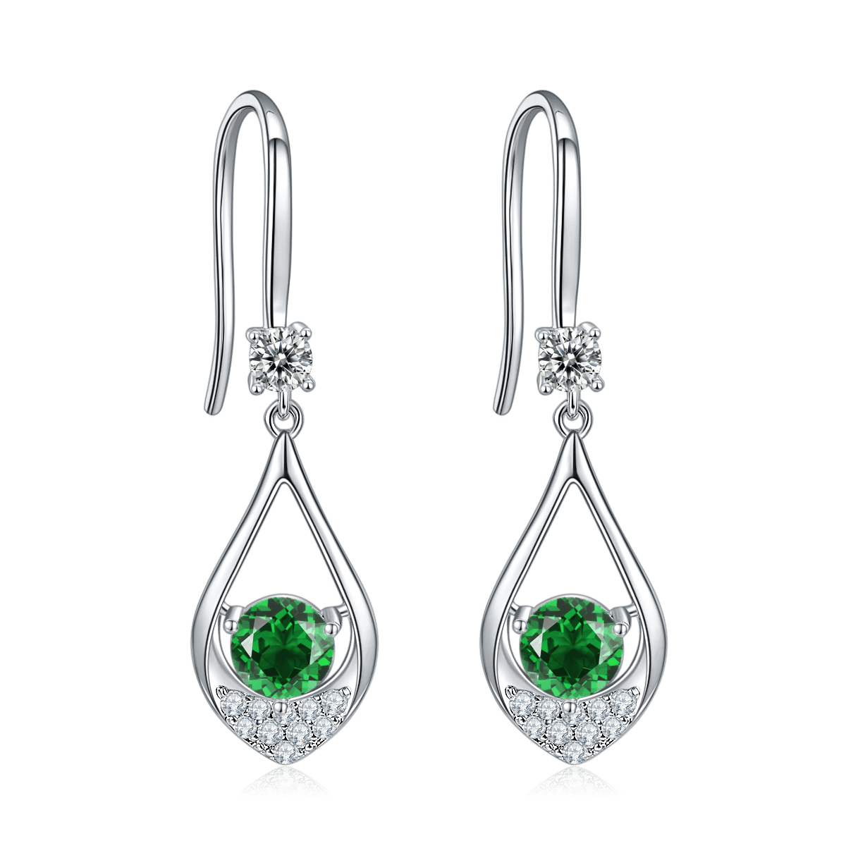 Moissanite Teardrop Dancing-Stone Pendant Necklace - Image 8