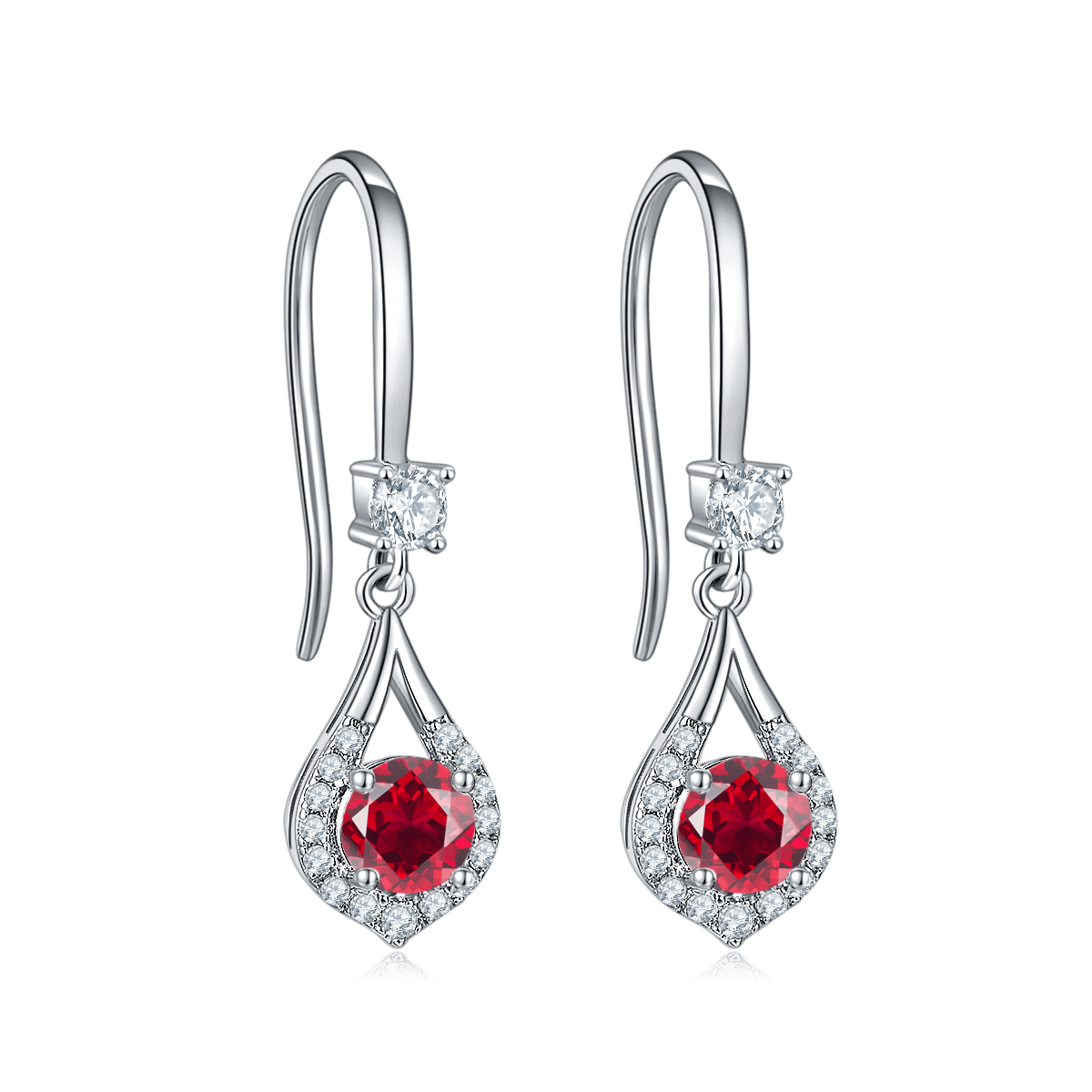 Teardrop Halo Moissanite Drop Pendant Necklace - Image 6