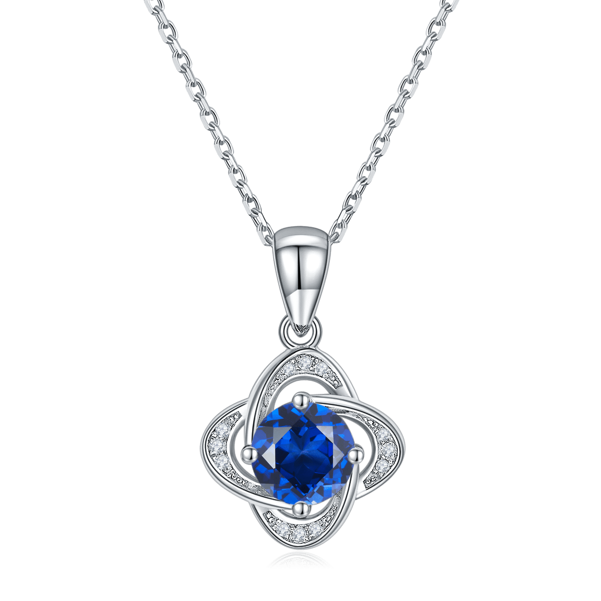 Four-Leaf Clover Moissanite Pendant Necklace - 1ct DEW Round Center - Image 3