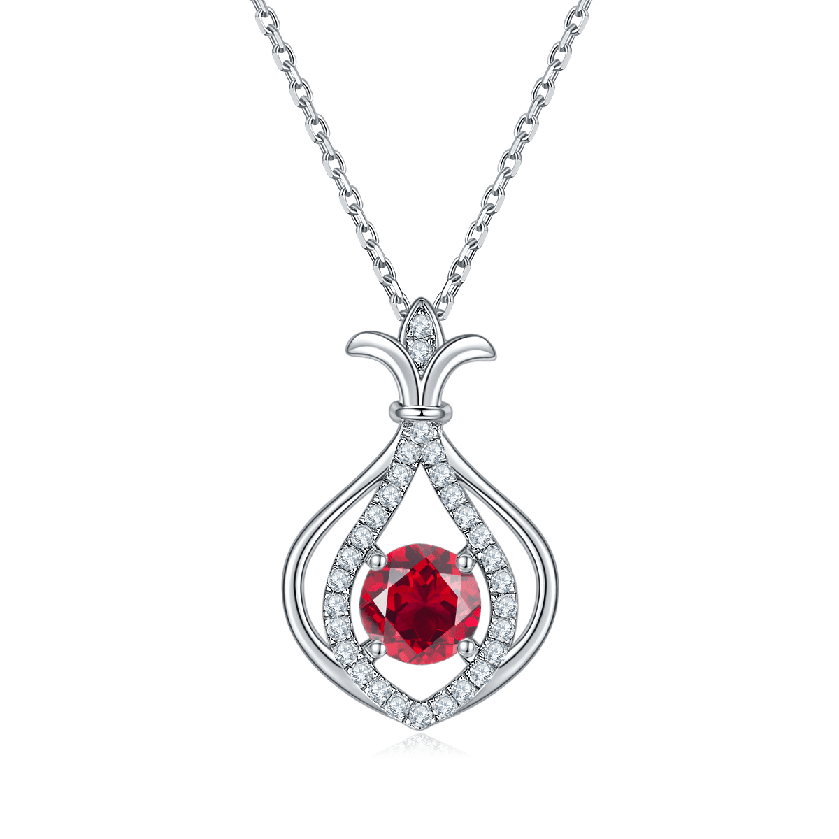 Gourd Dancing Moissanite Pendant Necklace – 1ct DEW (6.5mm) - Image 2