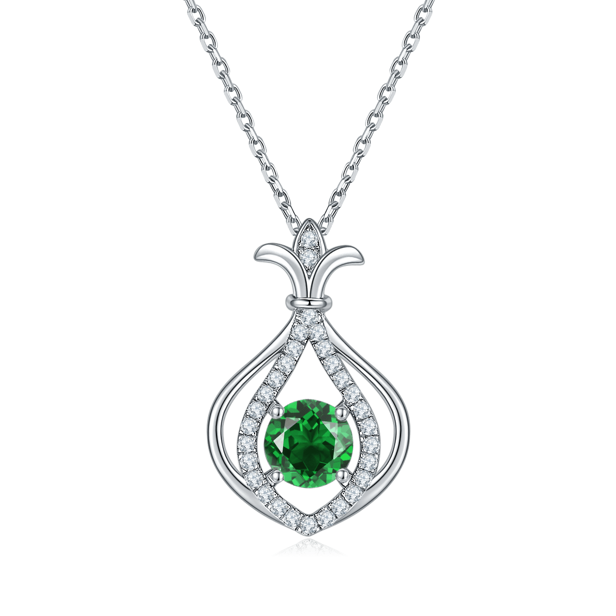 Gourd Dancing Moissanite Pendant Necklace – 1ct DEW (6.5mm) - Image 4