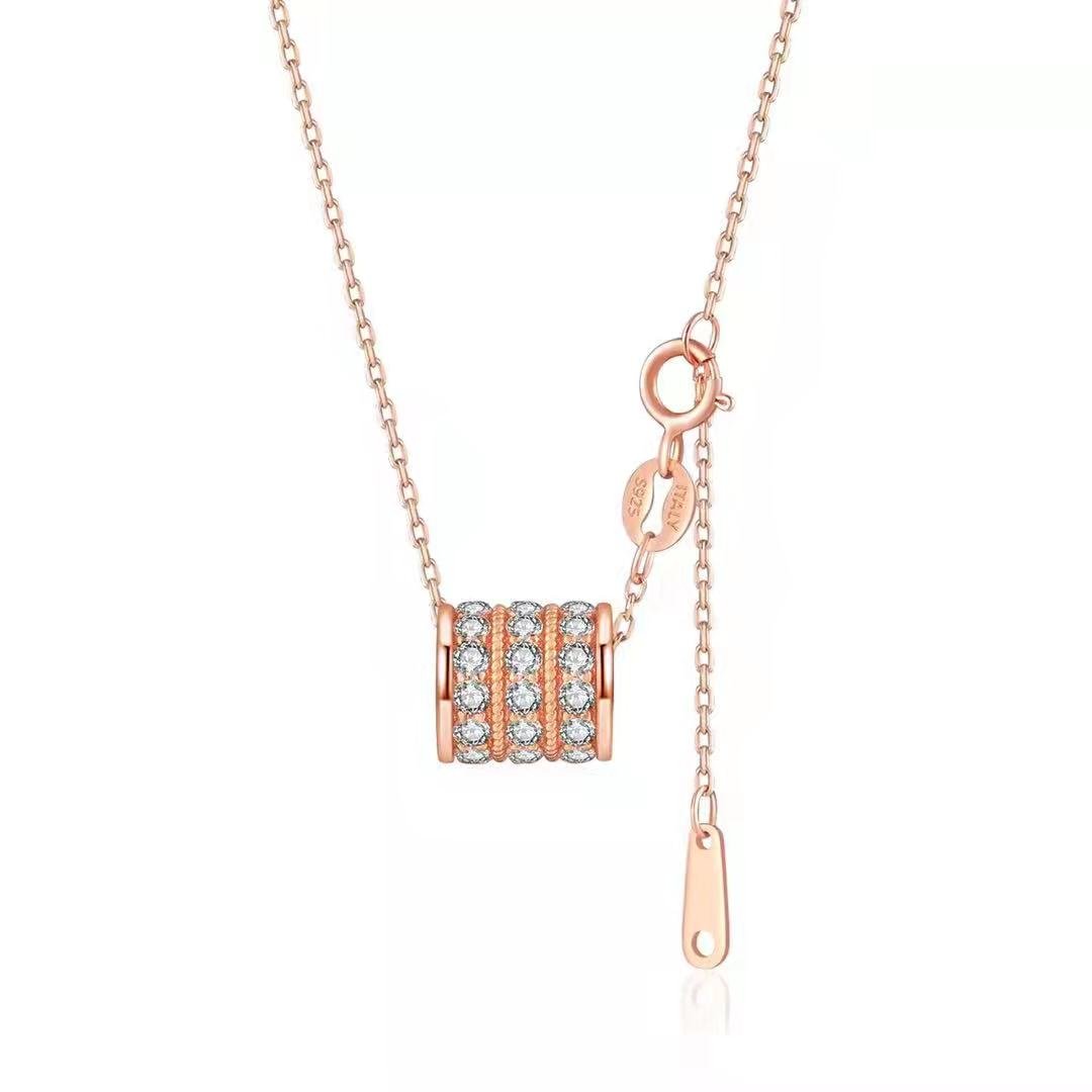 Cinched-Waist Pavé Moissanite Bead Necklace – 1.38ct DEW - Image 3