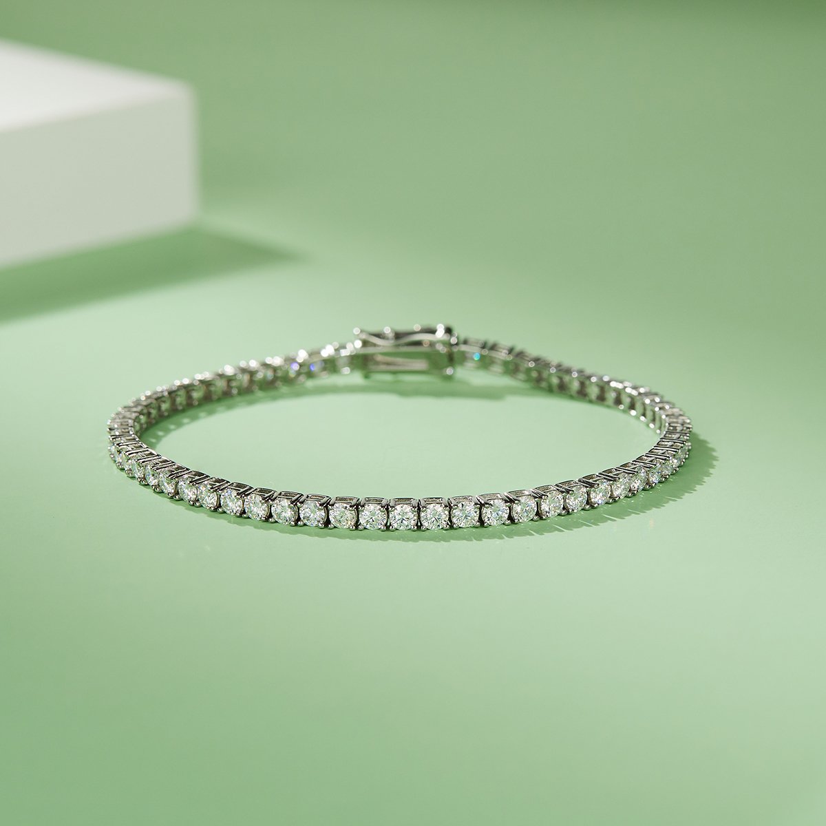 Four-Prong Moissanite Tennis Bracelet | D-E-F VVS 925 Silver - Image 3