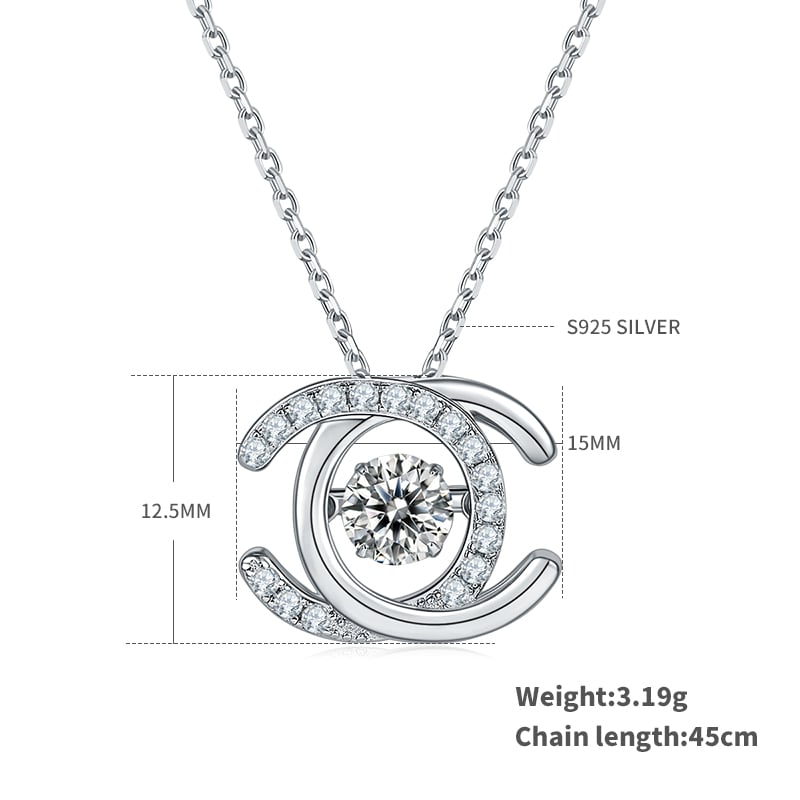Moissanite Dancing Stone Necklace | 0.5ct DEW Floating Pendant