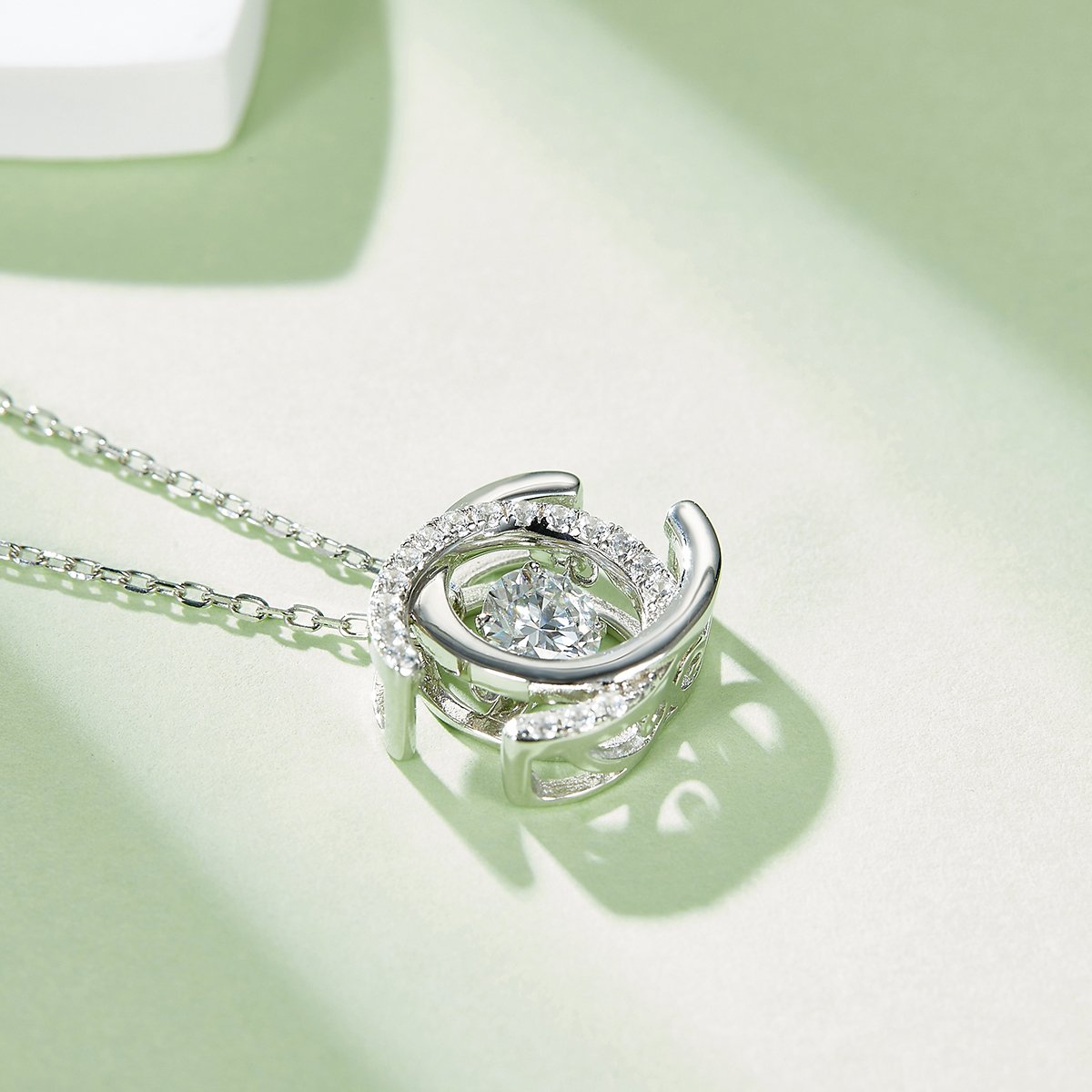 Moissanite Dancing Stone Necklace | 0.5ct DEW Floating Pendant - Image 5