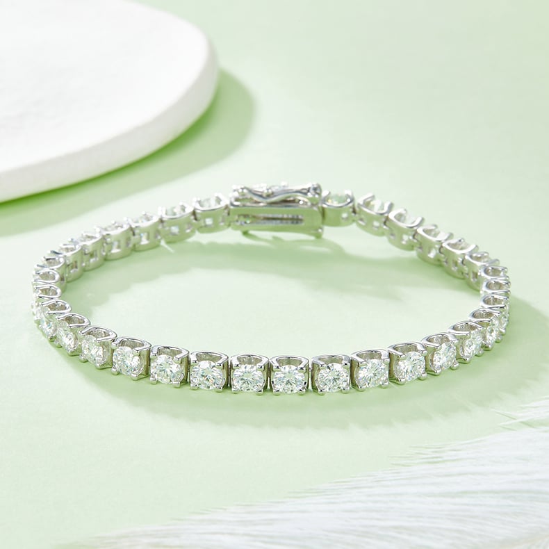 Bull-Head Moissanite Tennis Necklace - 18K White Gold Plated 925 Silver - Image 4