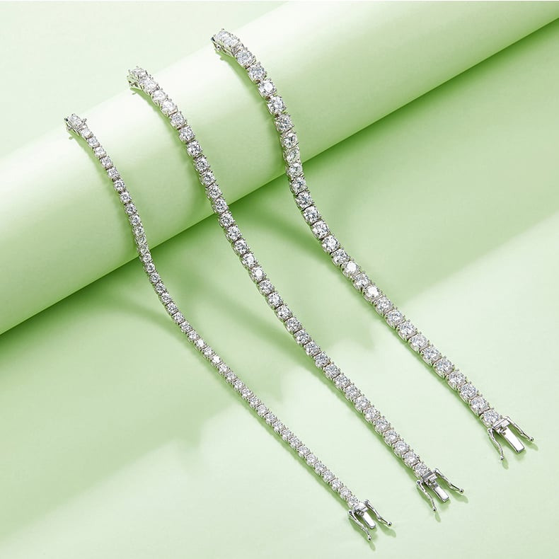 Bull-Head Moissanite Tennis Necklace - 18K White Gold Plated 925 Silver - Image 6