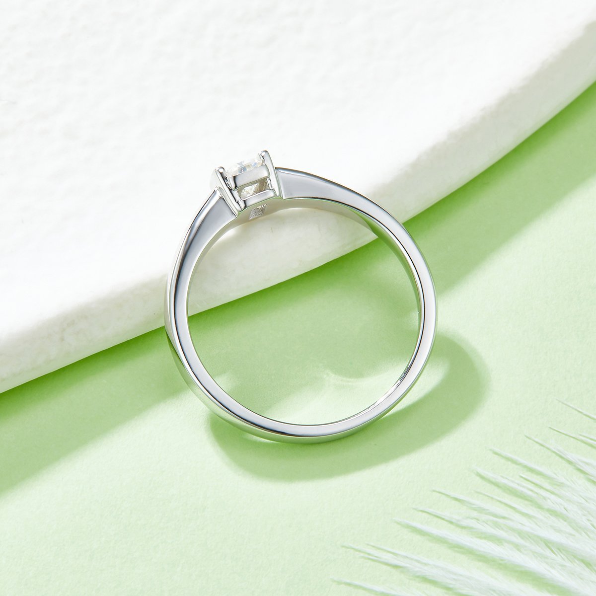 Emerald-Cut Moissanite East-West Solitaire Ring - Image 6