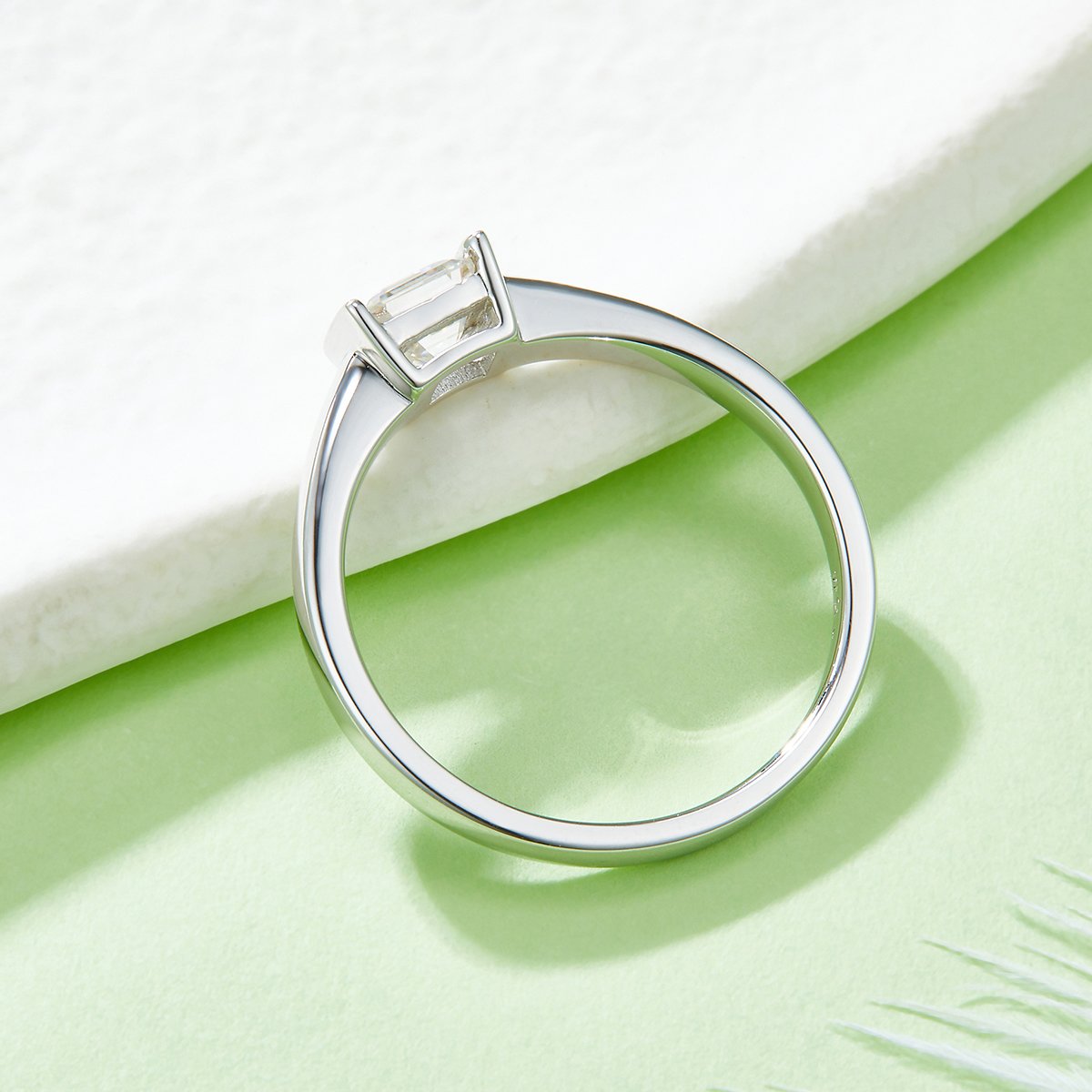 Asscher-Cut Moissanite East-West Solitaire Ring - Image 6