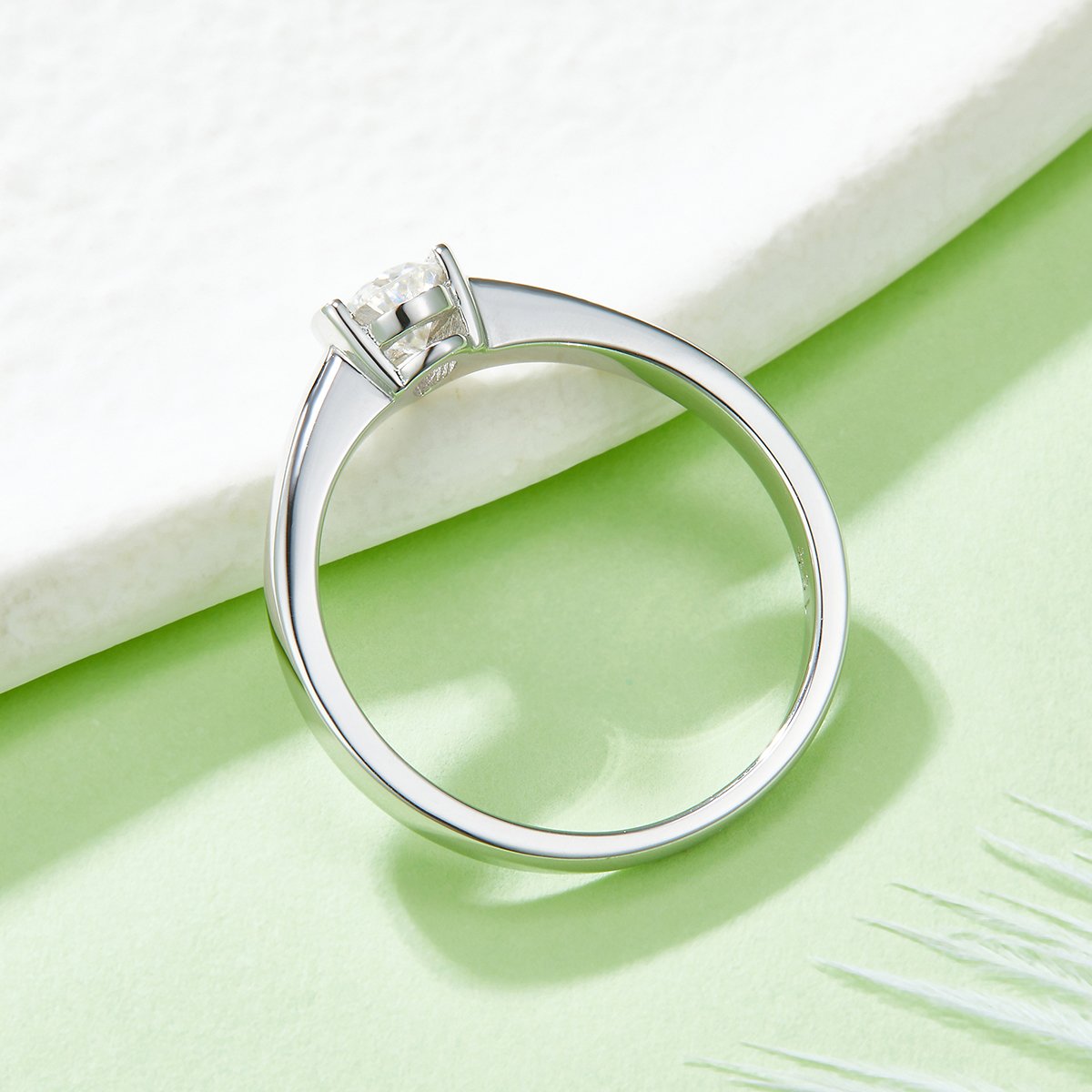 Pear-Cut Moissanite East-West Solitaire Ring - Image 6
