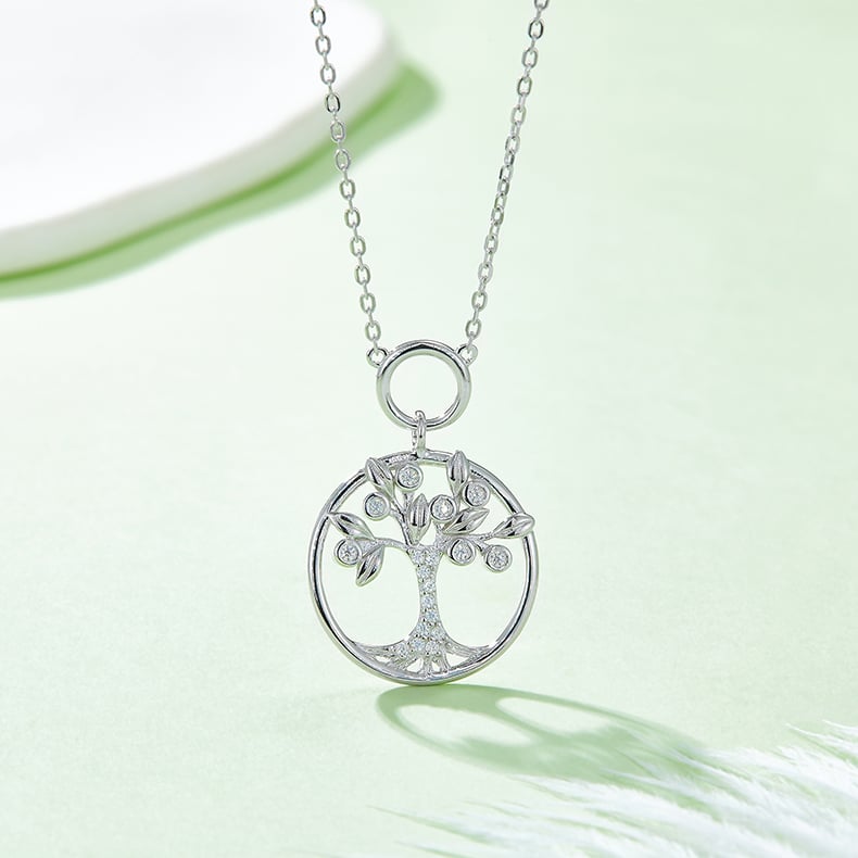 Tree of Life Moissanite Pendant Necklace - Image 4