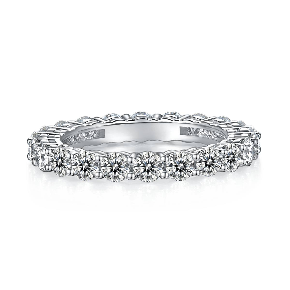 Round Moissanite Eternity Band 2.4ct DEW DEF Colorless | Full-Circle Sparkle - alternate view