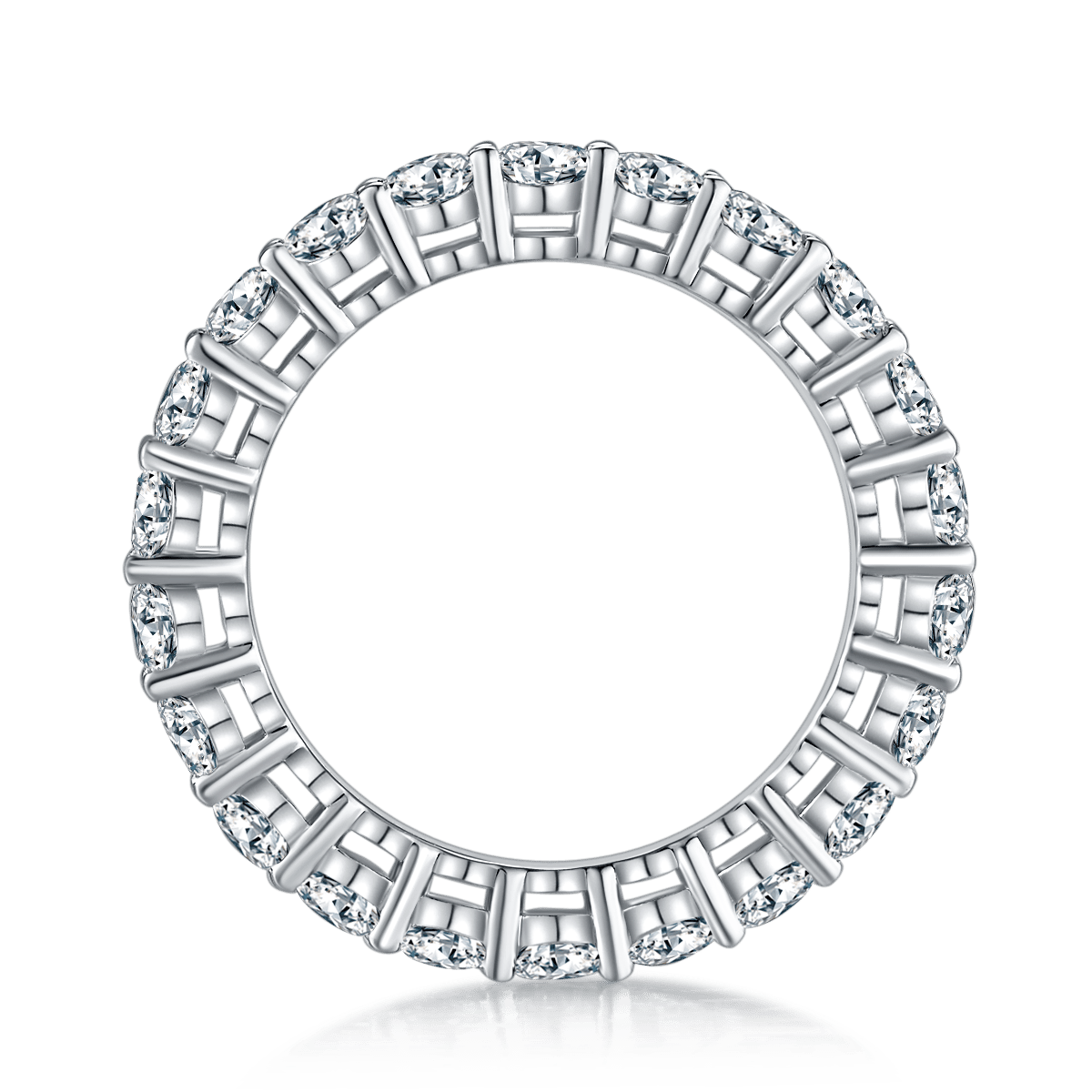 Round Moissanite Eternity Band 2.4ct DEW DEF Colorless | Full-Circle Sparkle - Image 3