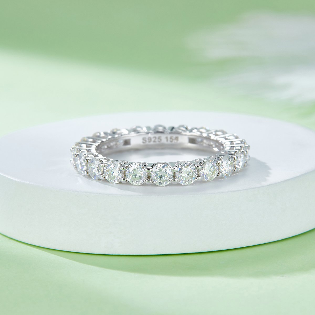 Round Moissanite Eternity Band 2.4ct DEW DEF Colorless | Full-Circle Sparkle - Image 5