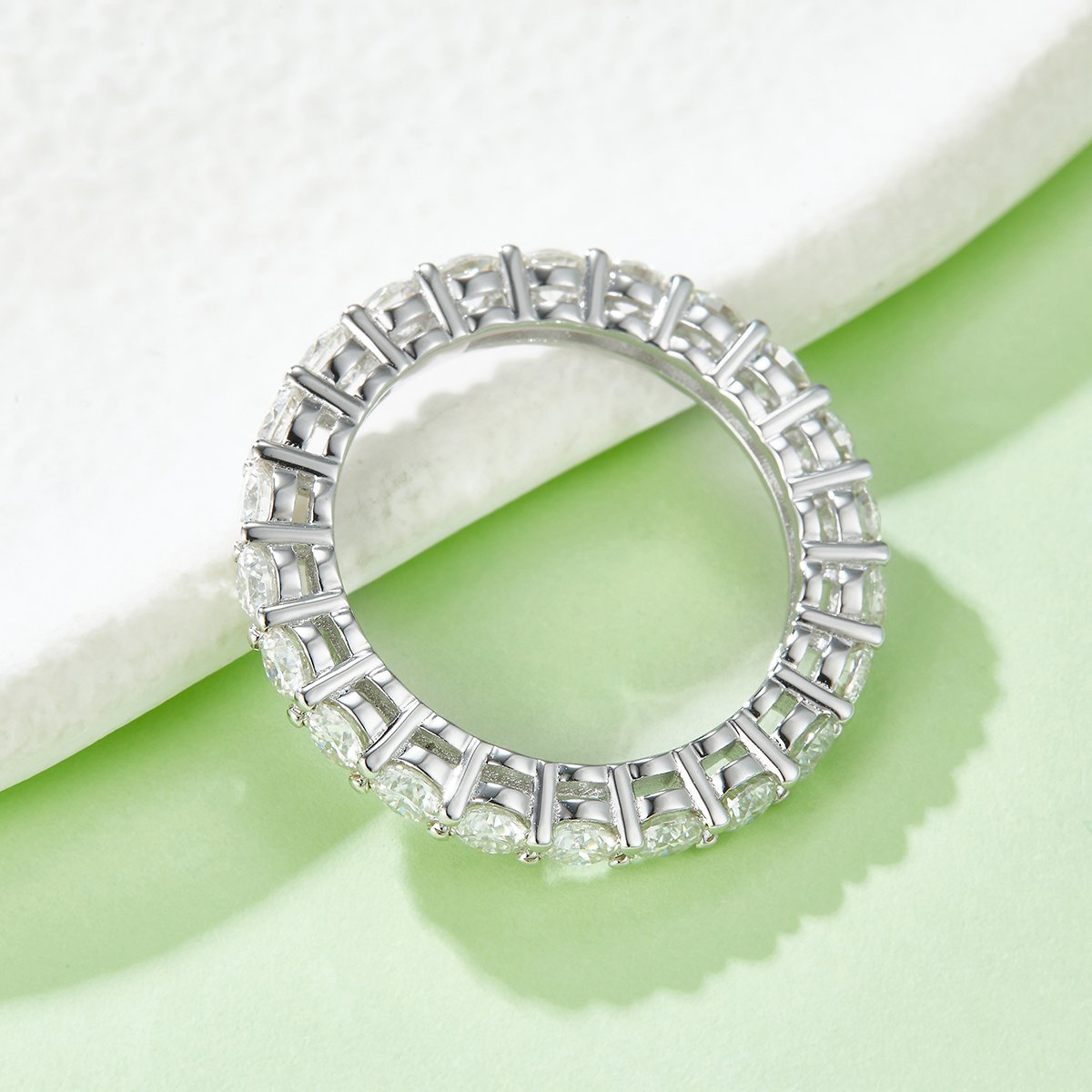 Round Moissanite Eternity Band 2.4ct DEW DEF Colorless | Full-Circle Sparkle - Image 6