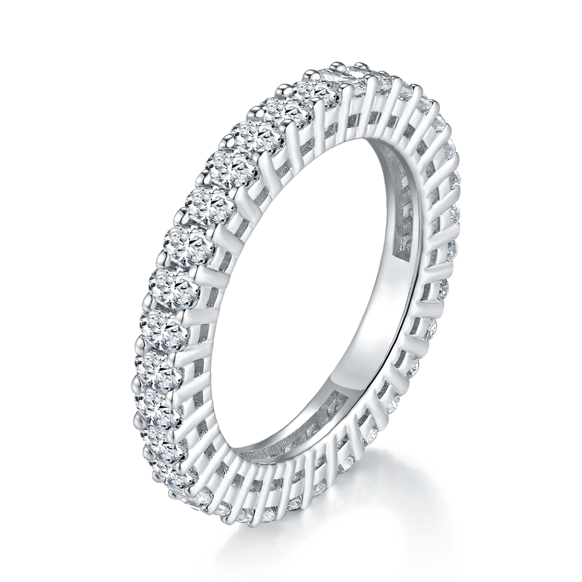 Oval-Cut Moissanite Full Eternity Band Ring | 3.4ctw 925 Silver