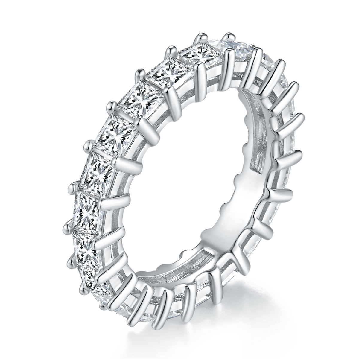 Moissanite Princess-Cut Eternity Band Ring