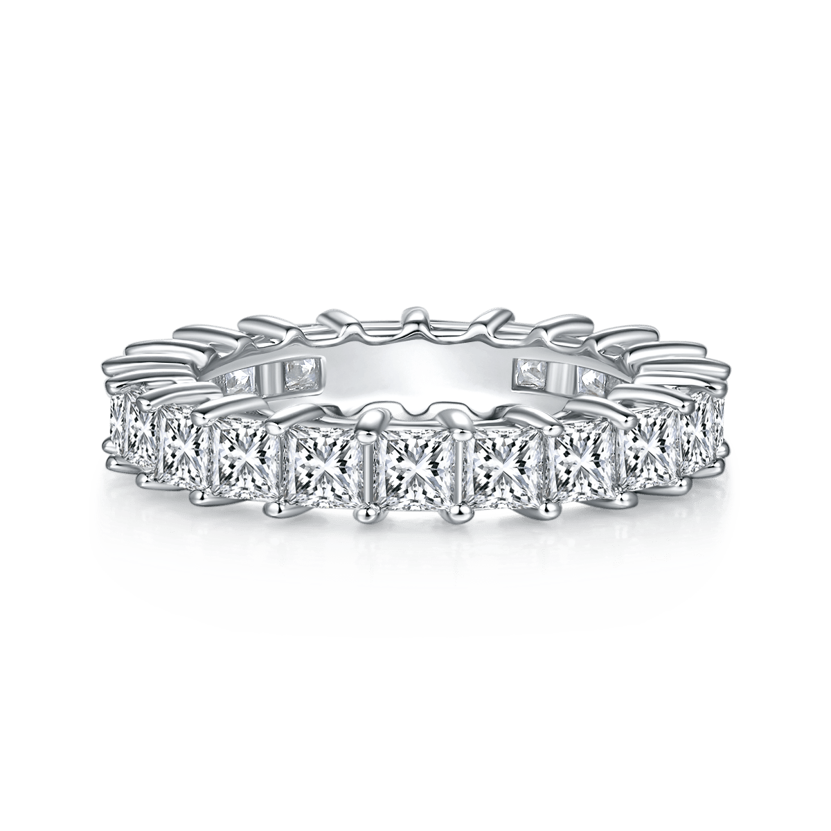 Moissanite Princess-Cut Eternity Band Ring - Image 2