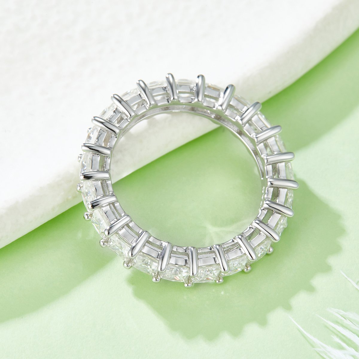 Moissanite Princess-Cut Eternity Band Ring - Image 5