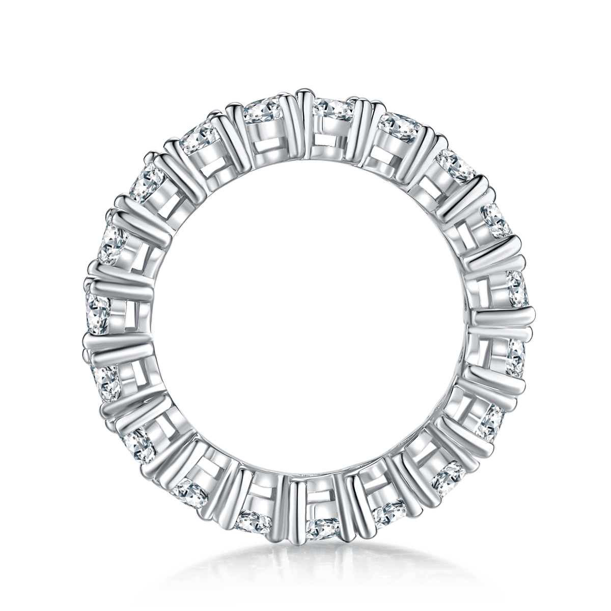 Heart-Cut Moissanite Eternity Band in White Gold - Image 3