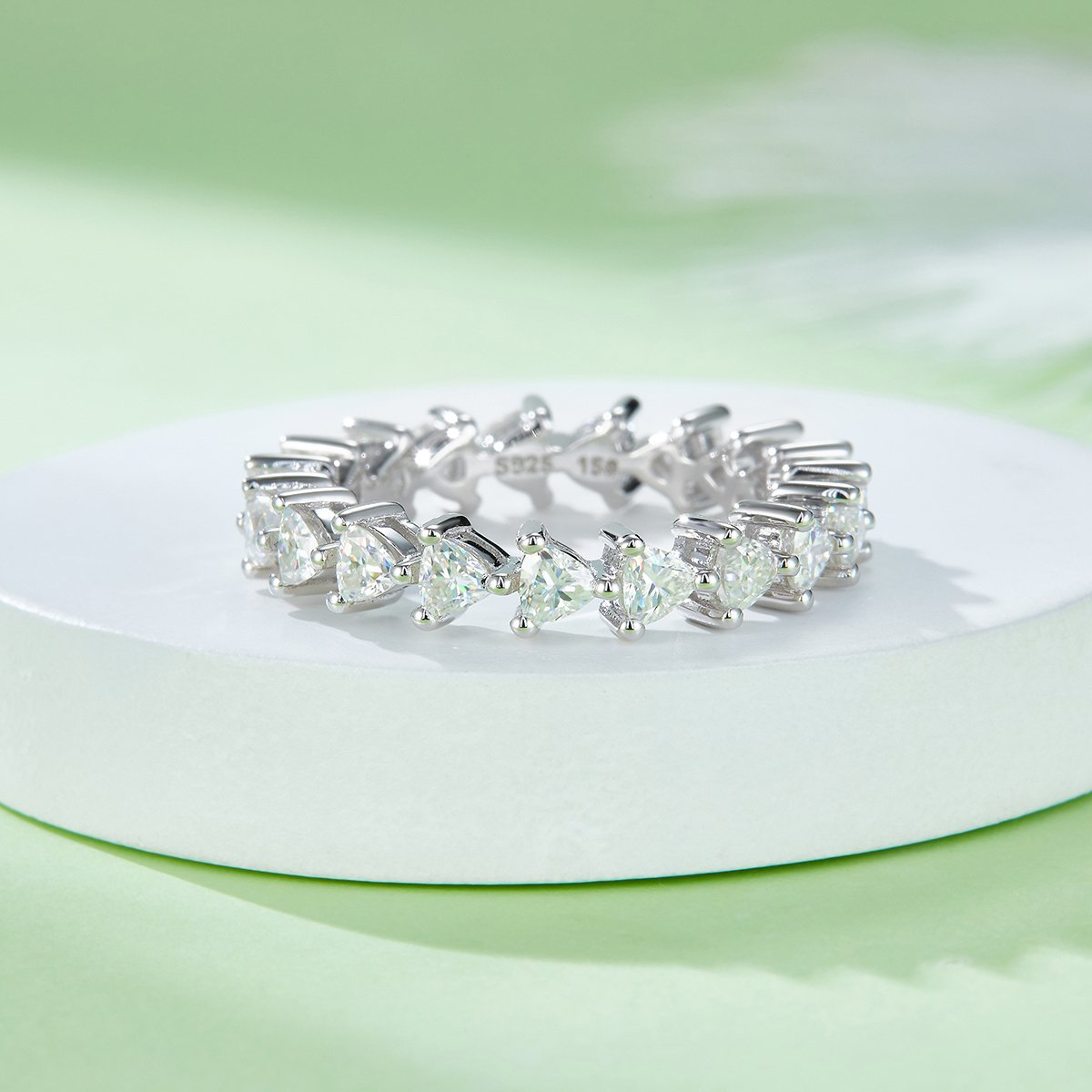 Heart-Cut Moissanite Eternity Band in White Gold - Image 6