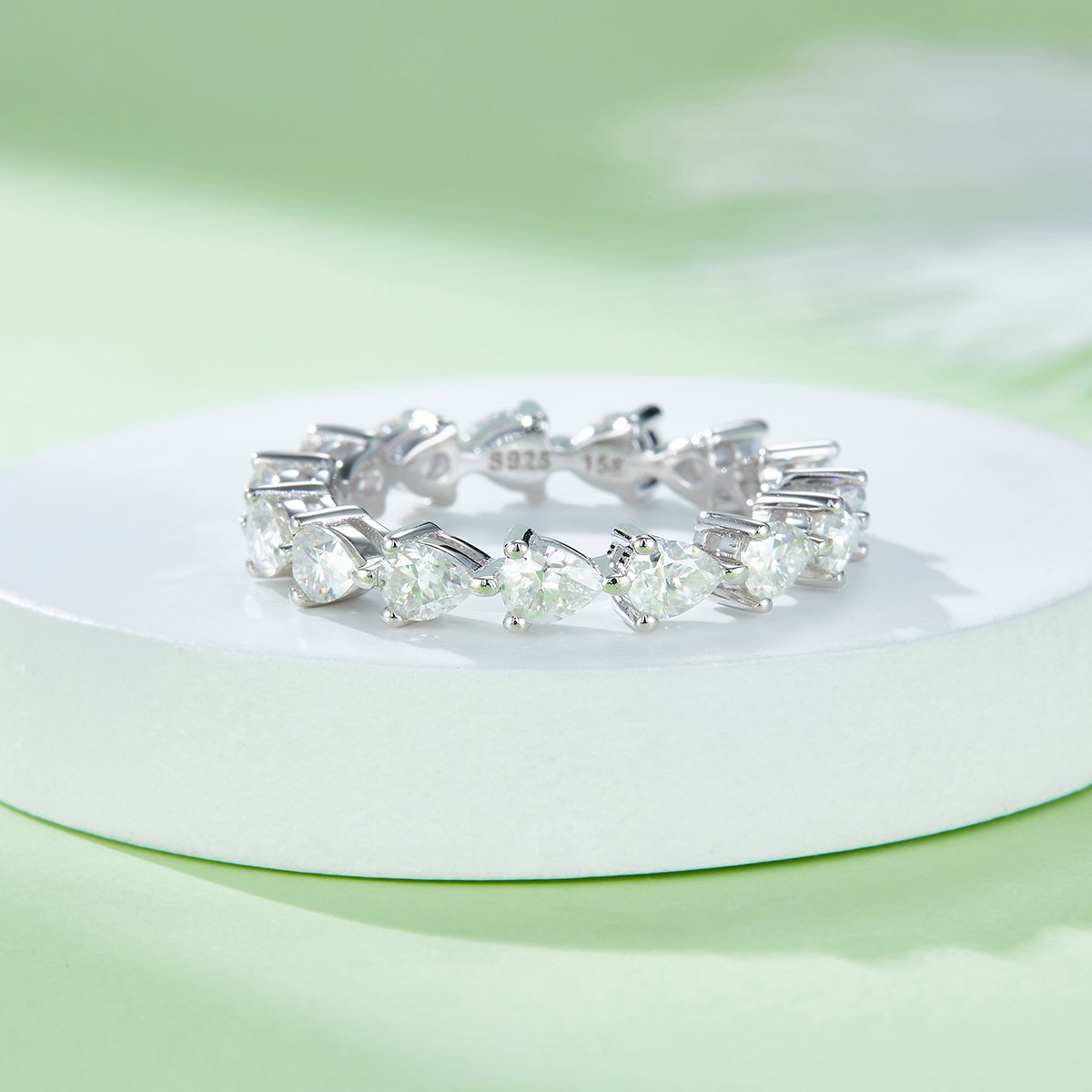 Pear-Cut Moissanite Eternity Band in White Gold - Image 6