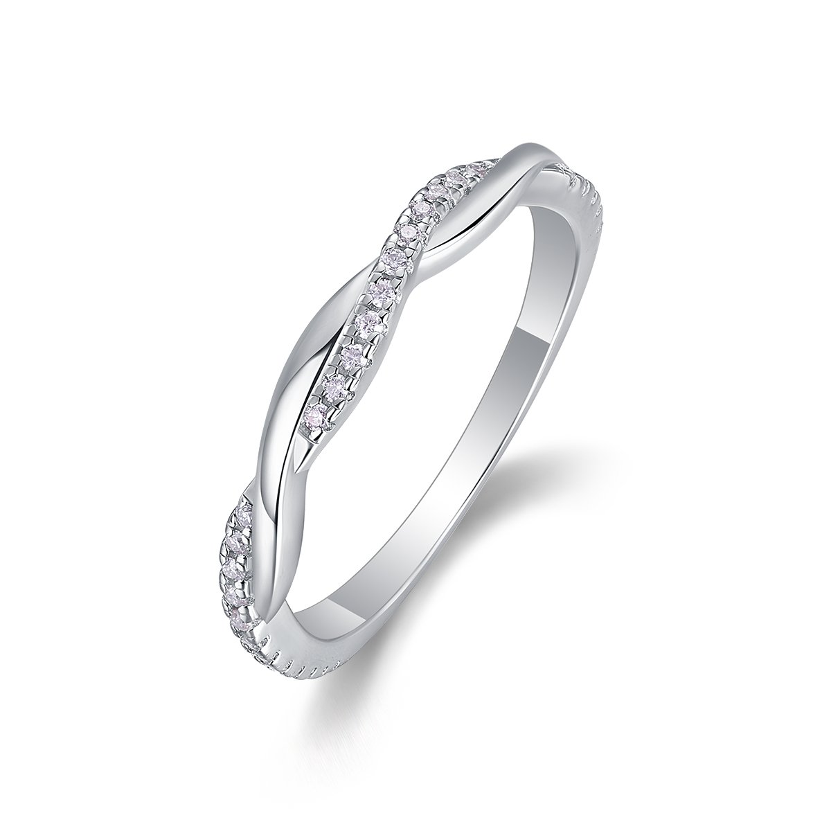 Twisted Rope Moissanite Pavé Ring – 0.14ct DEW