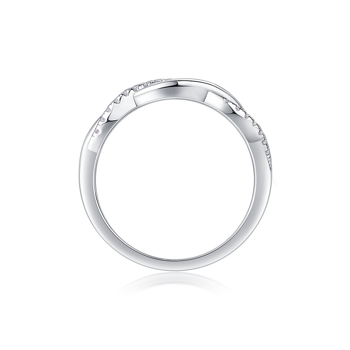 Twisted Rope Moissanite Pavé Ring – 0.14ct DEW - alternate view