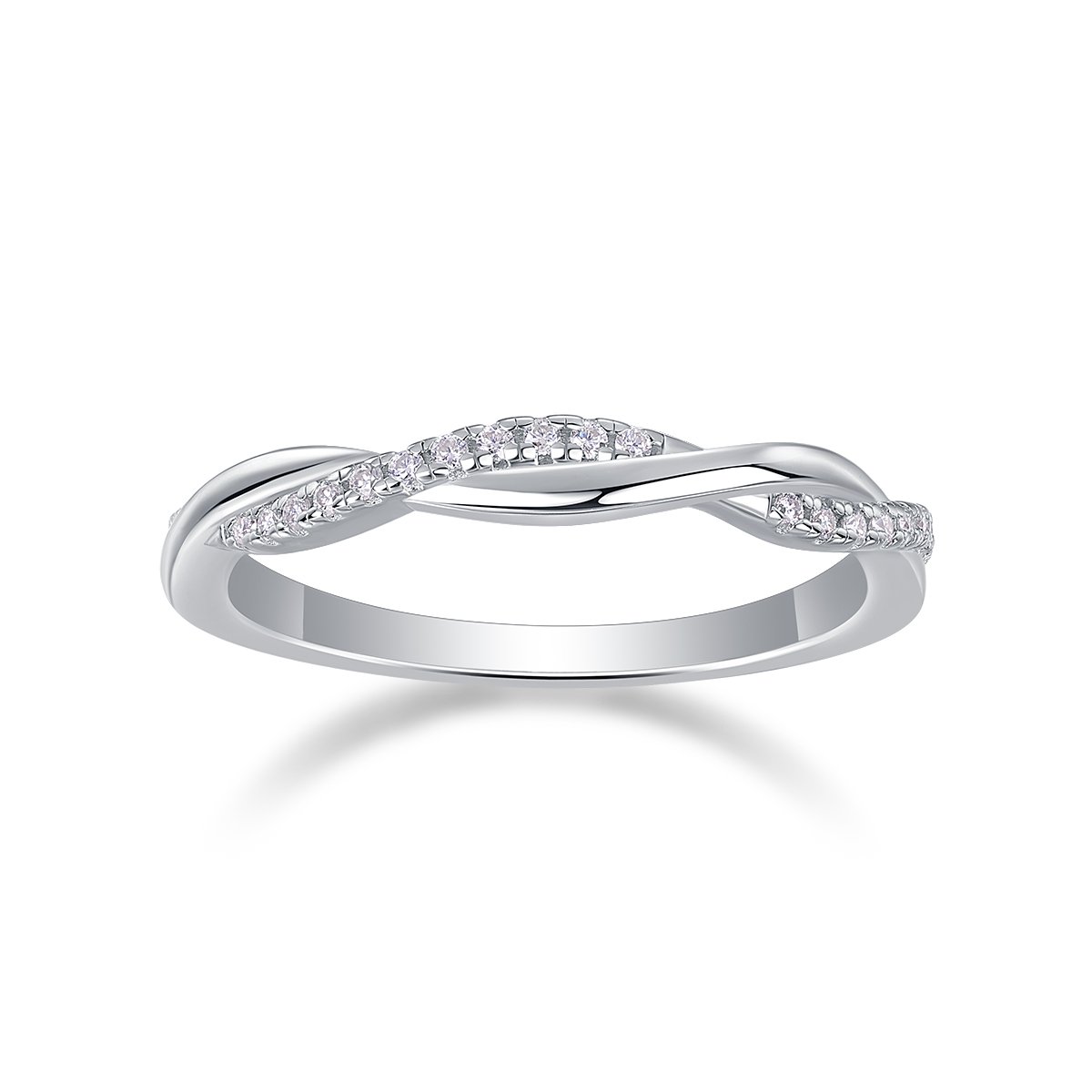 Twisted Rope Moissanite Pavé Ring – 0.14ct DEW - Image 3