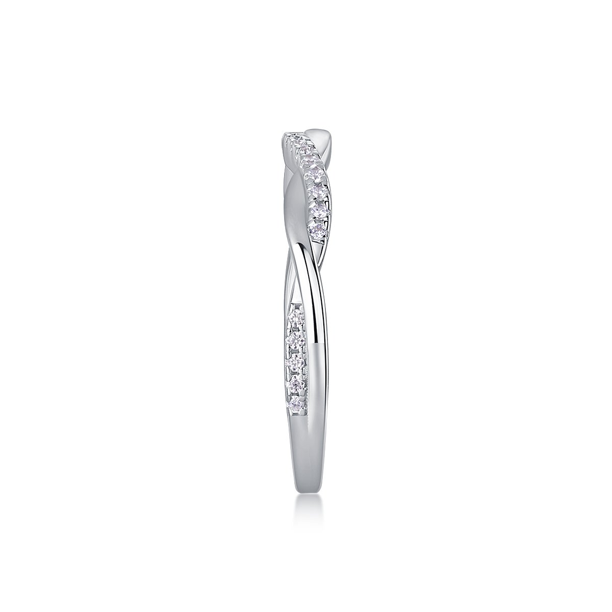 Twisted Rope Moissanite Pavé Ring – 0.14ct DEW - Image 4
