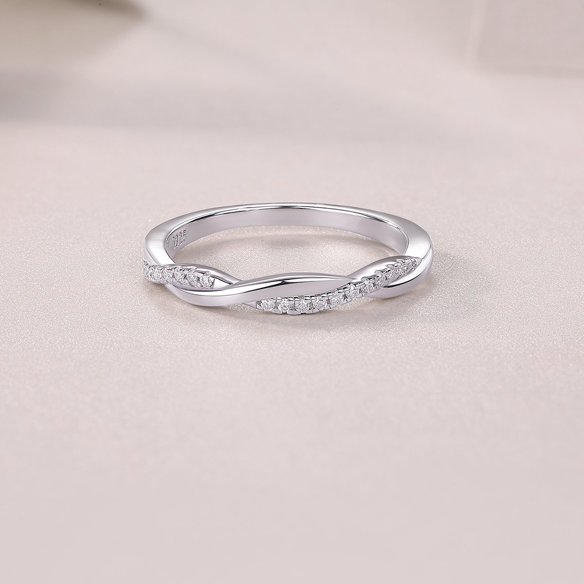 Twisted Rope Moissanite Pavé Ring – 0.14ct DEW - Image 5