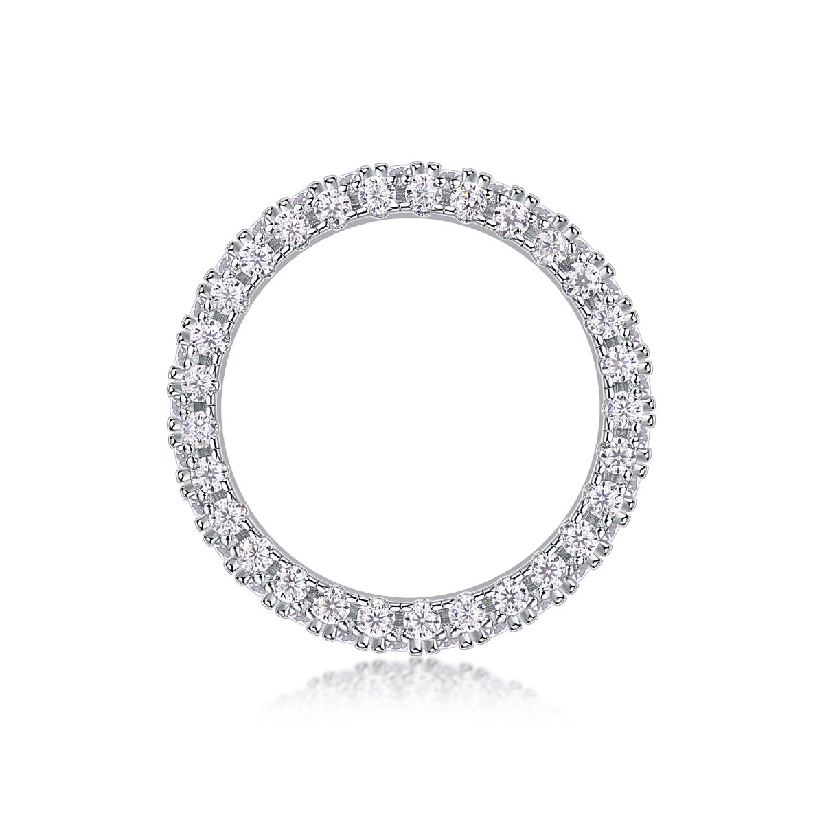 Three-Row Pave Moissanite Eternity Band | 2.1ct DEW Full Circle - Image 3