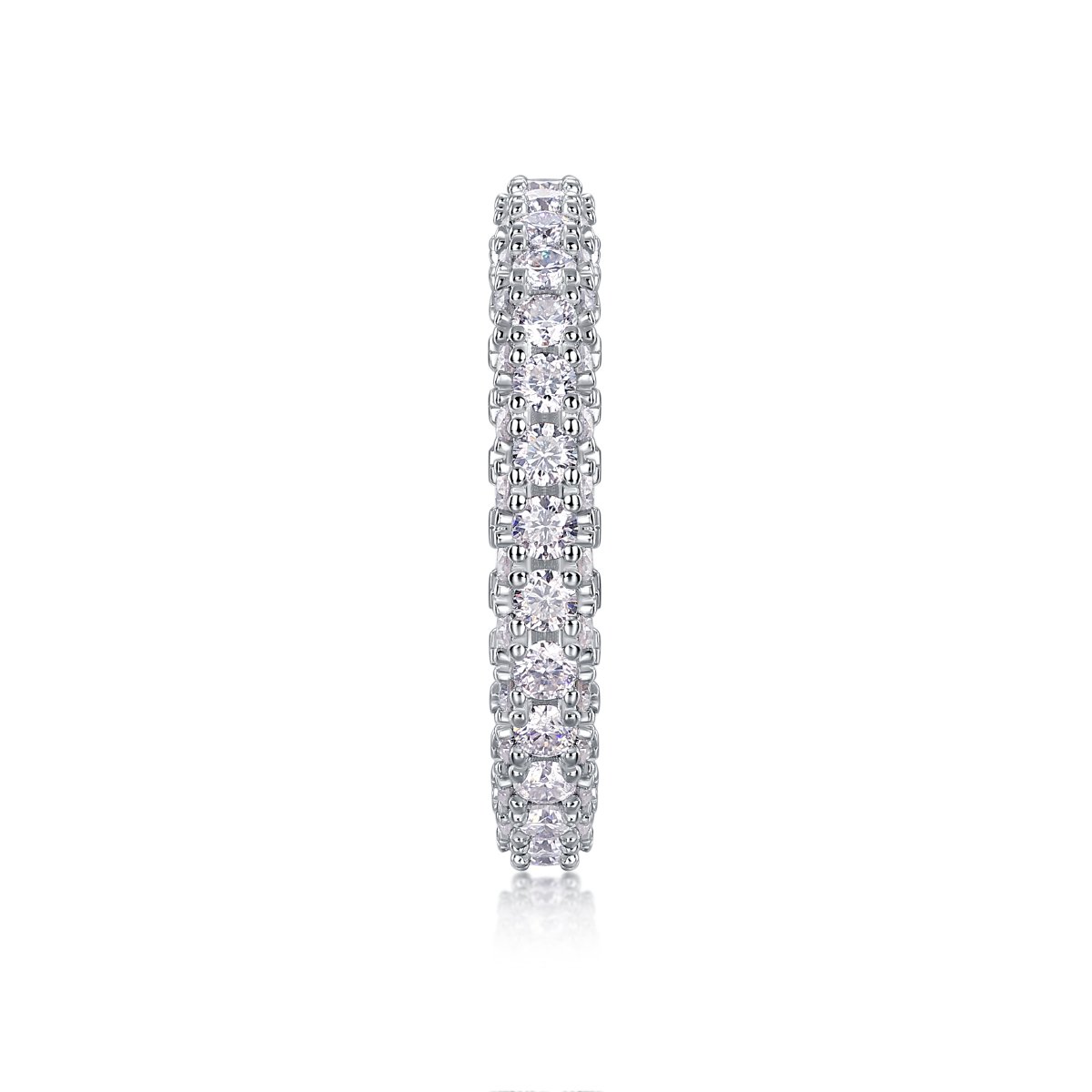 Three-Row Pave Moissanite Eternity Band | 2.1ct DEW Full Circle - Image 4
