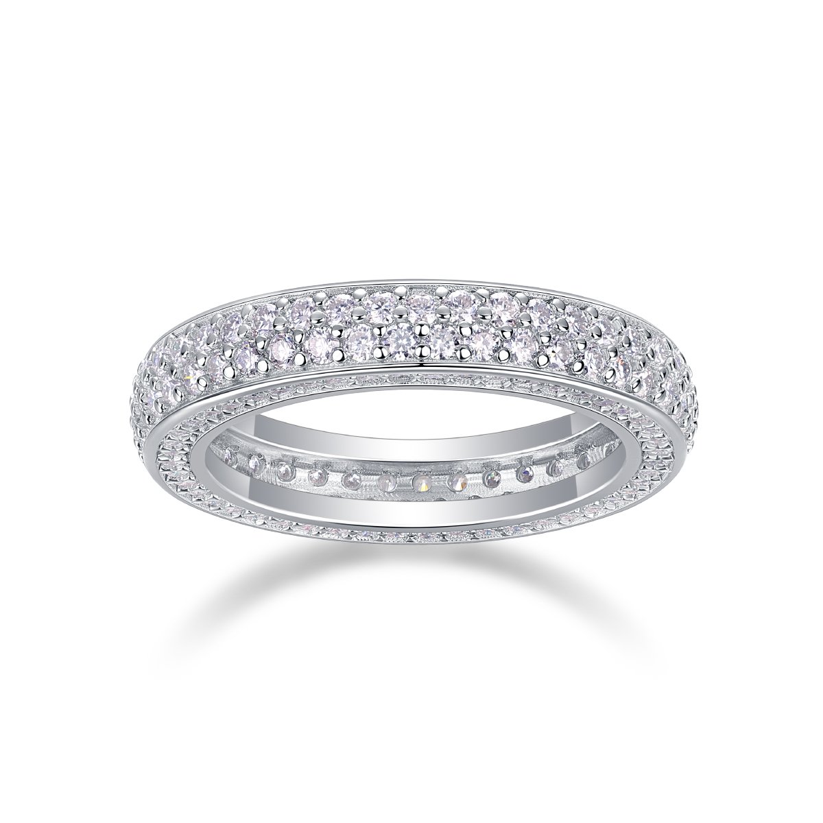 Moissanite Domed Full-Pave Eternity Band Ring - Image 2