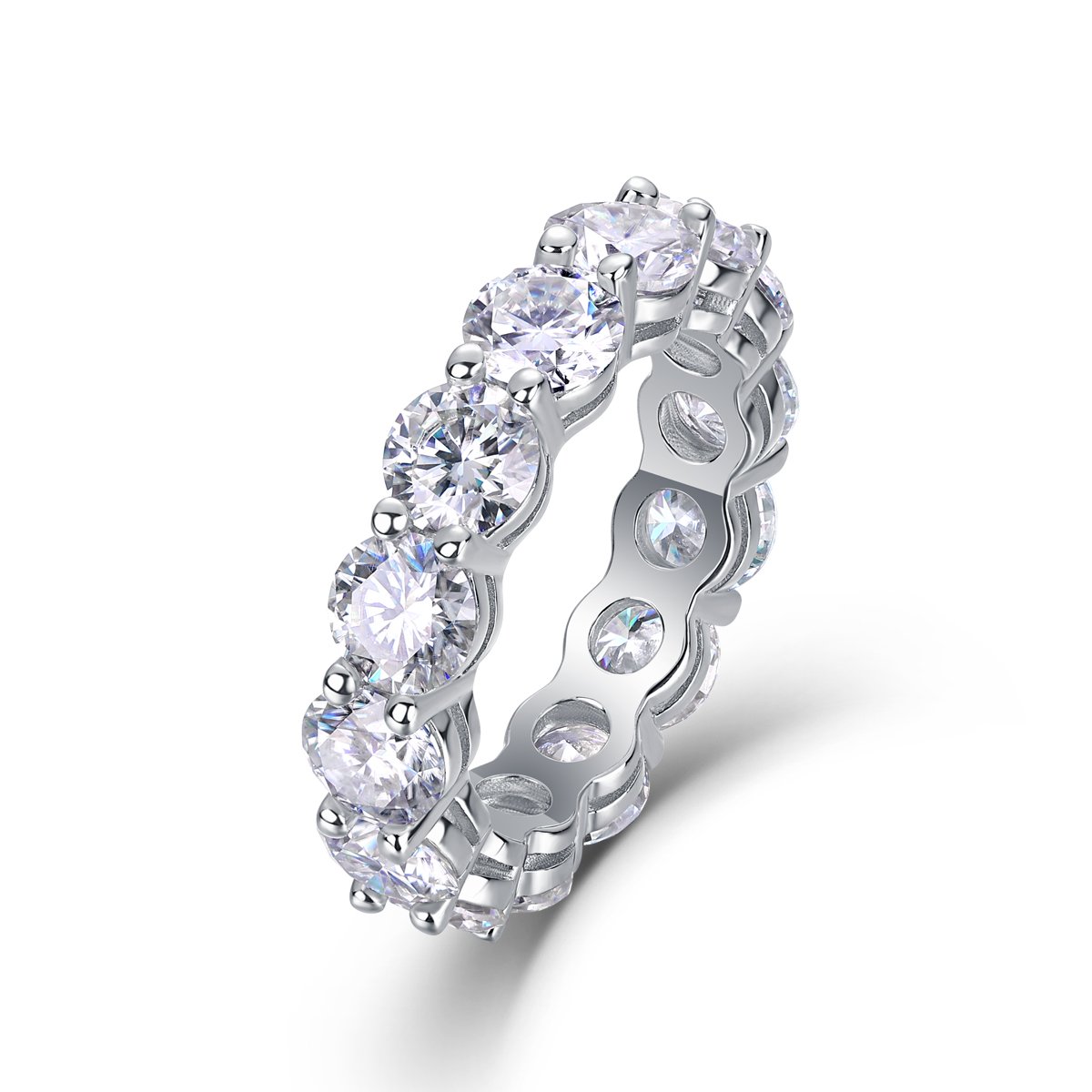 6.5ct Round Moissanite Eternity Ring