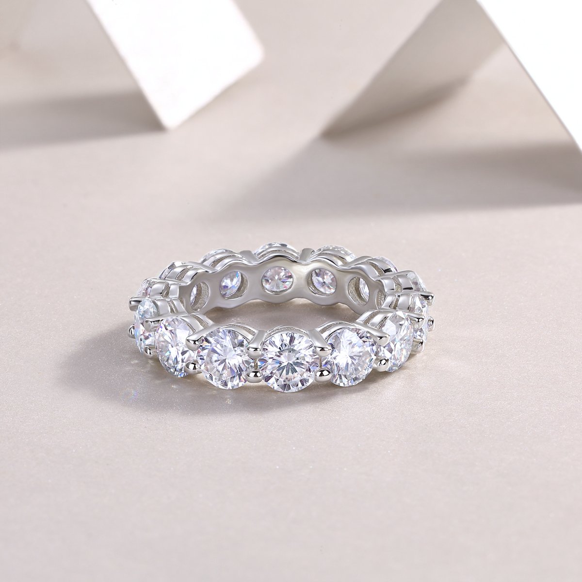 6.5ct Round Moissanite Eternity Ring - Image 5