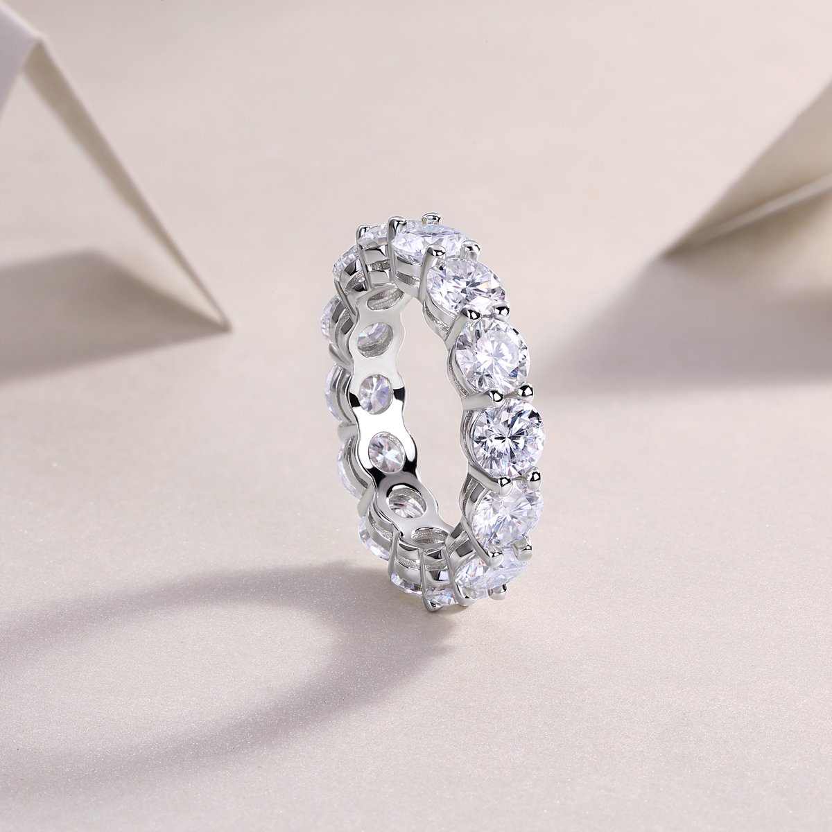 6.5ct Round Moissanite Eternity Ring - Image 6
