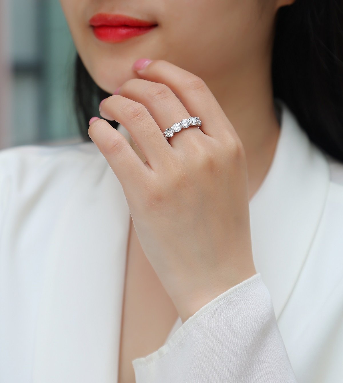 6.5ct Round Moissanite Eternity Ring - Image 7